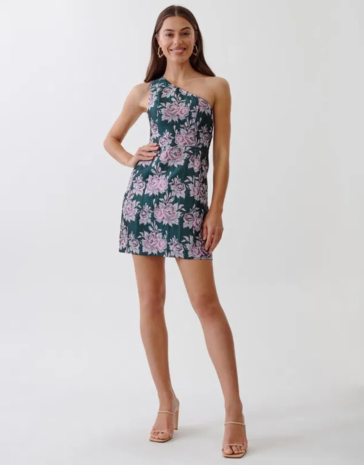 Tussah Natasha Mini Dress Emerald Floral Size AU 8 - Image 1