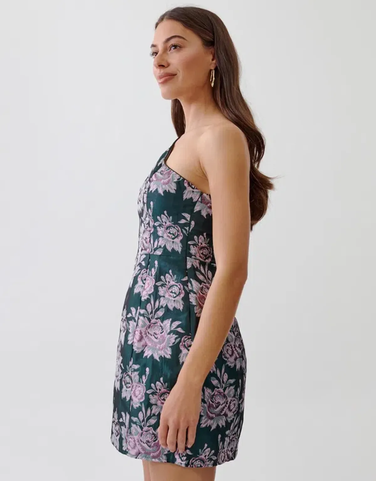 Tussah Natasha Mini Dress Emerald Floral Size AU 8 - Image 3