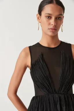 Aje Escapist Black Tiered Maxi Dress Size 10 for rent on The Volte - image 2