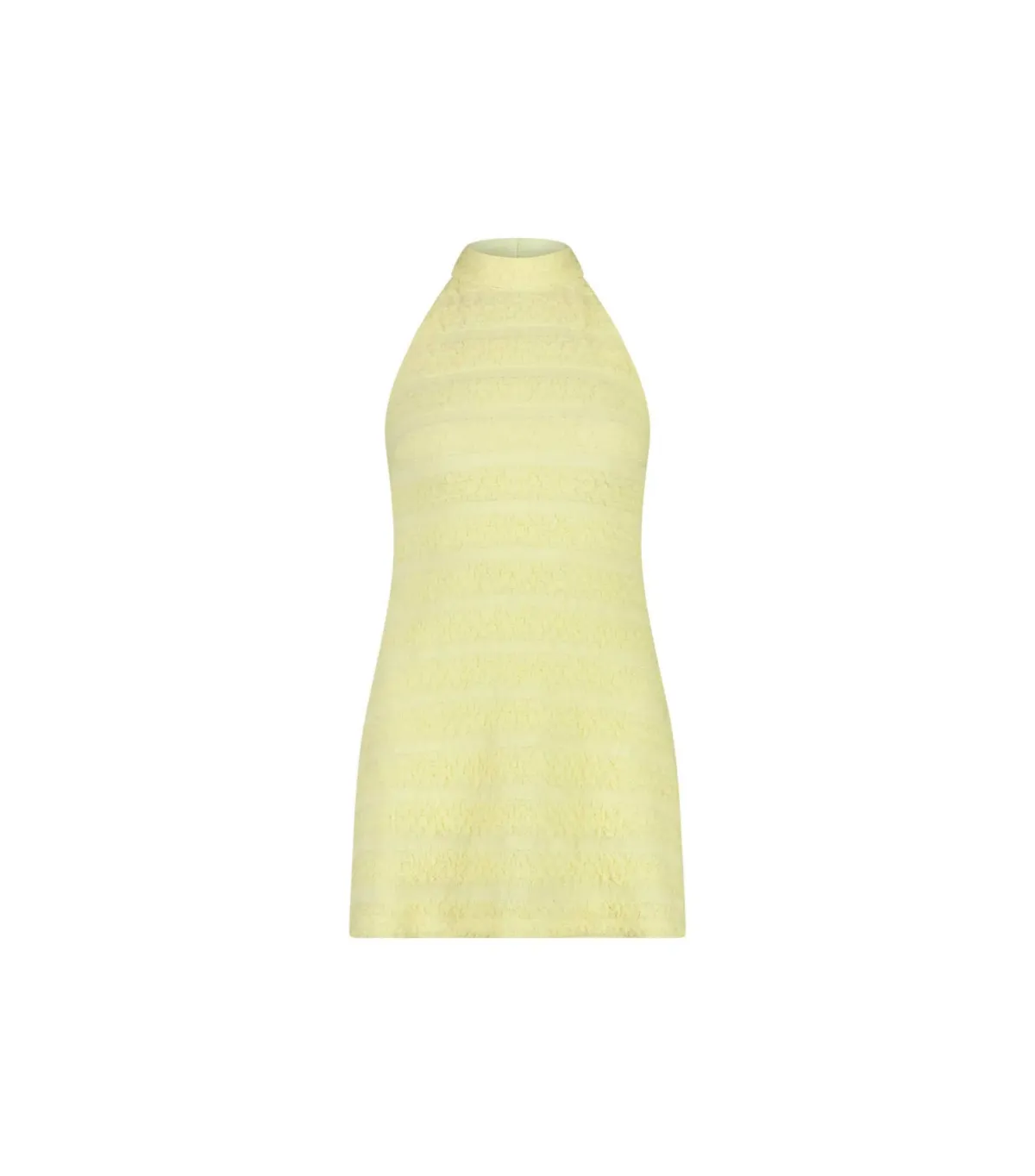 With Harper Lu Textured Halter Mini Dress Lemon Yellow Size XS / AU 6 - Image 5