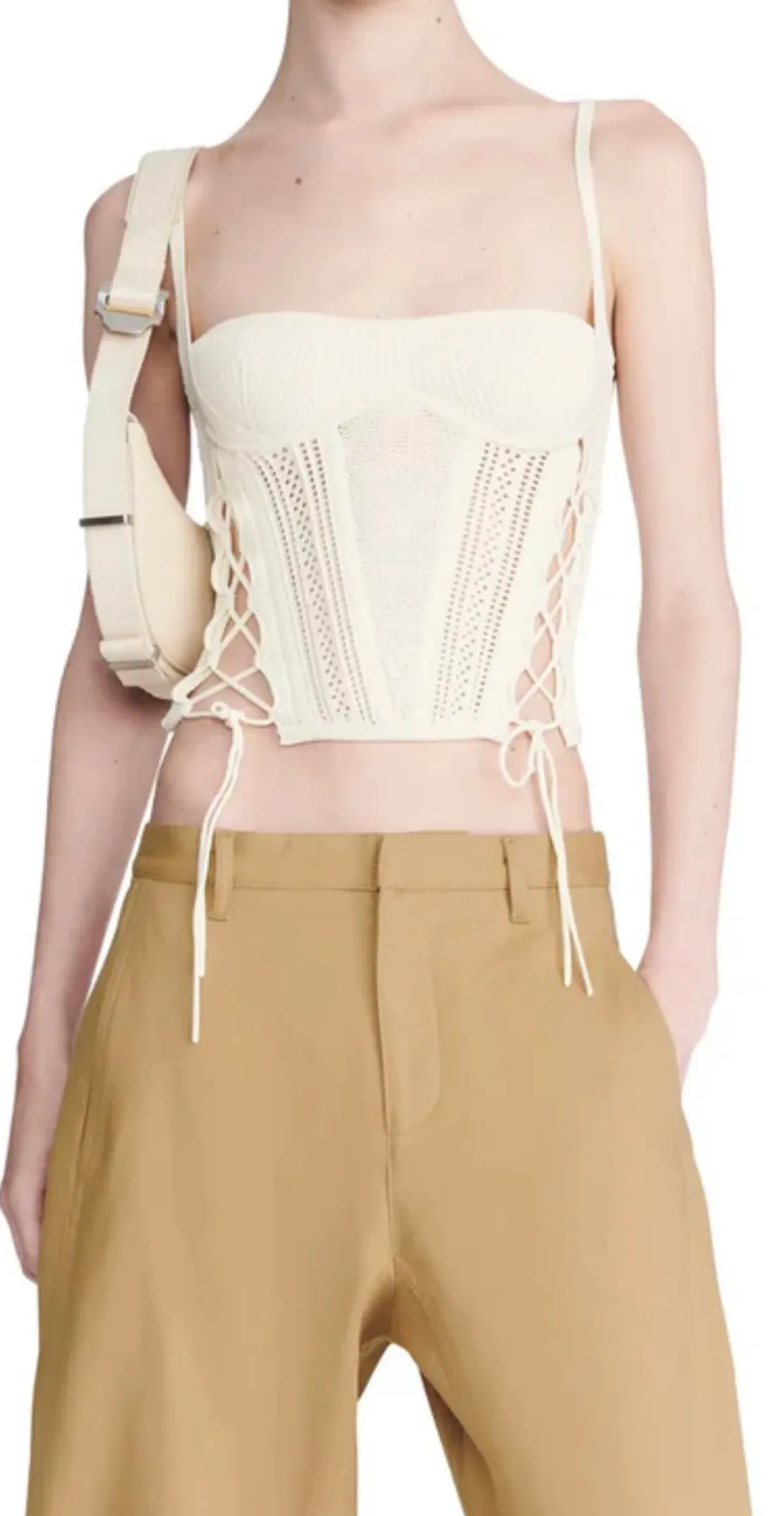 Dion Lee Laced Openwork Corset Cream Size XS / AU 6 - Image 2