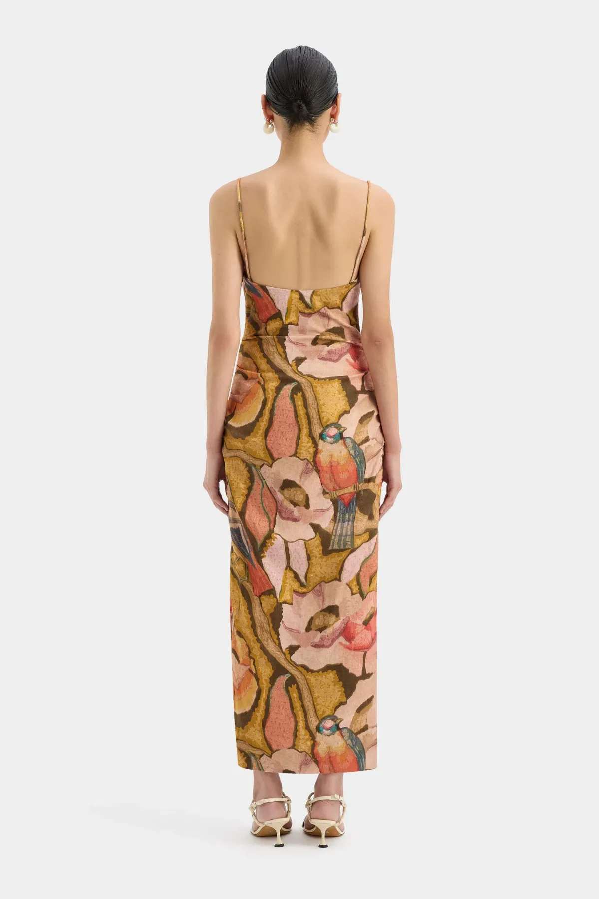 Sir the Label Talulah Column Midi Dress Sanderling Floral Size 0P / AU 6 Petite - Image 3