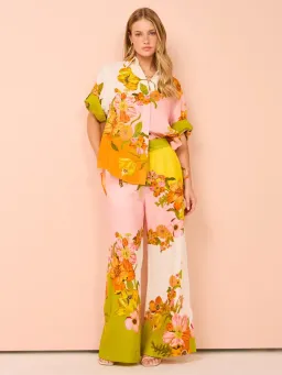 ALEMAIS Silas Shirt & Pant Set Floral Multi Size 10 for rent on The Volte - image 1
