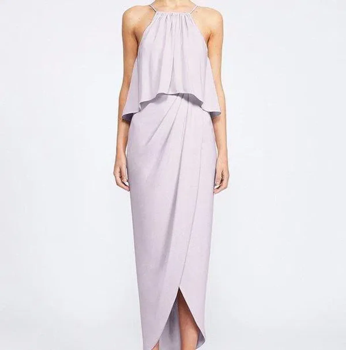 Shona Joy Core Frill High Neck Draped Maxi Lilac Size 6 - Image 1