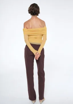 Benni Yasmin Off Shoulder Top Mustard Size 10 for rent on The Volte - image 2