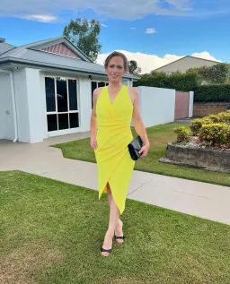 Sheike Amelia Midi Dress Yellow Size 8 for rent on The Volte - image 1