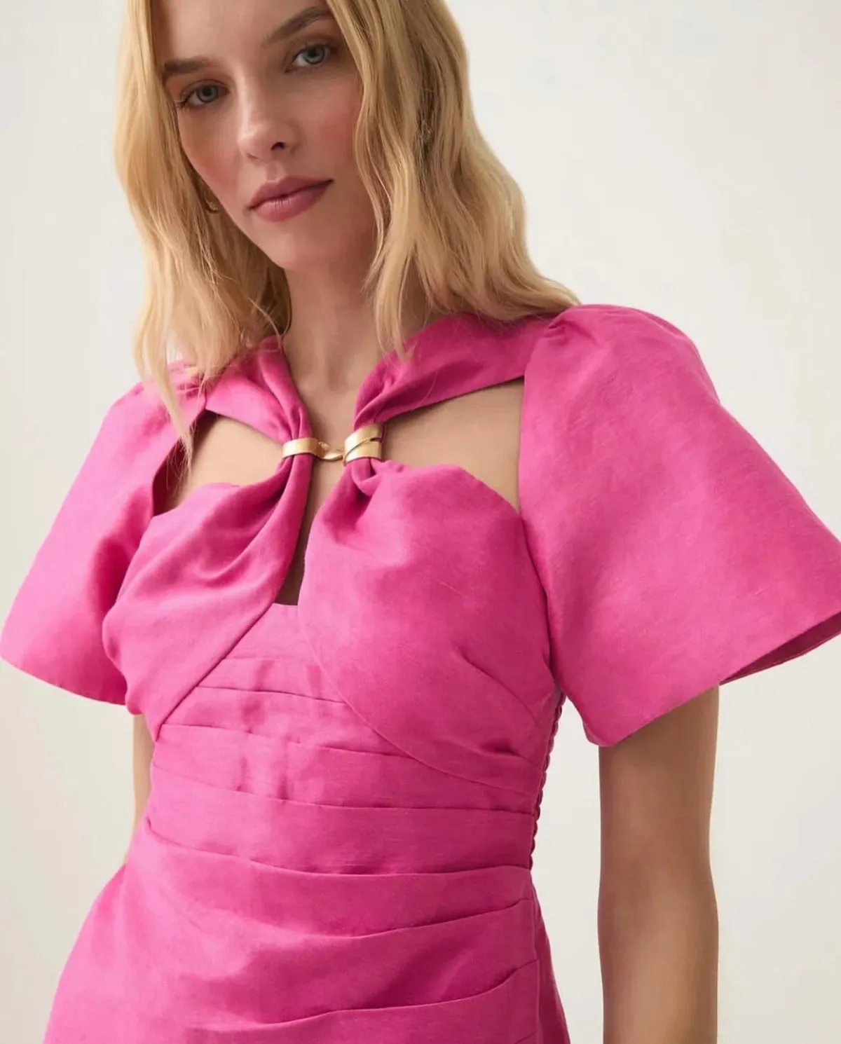Aje Presence Twisted Midi Dress Fuchsia Rose Size 12 - Image 4