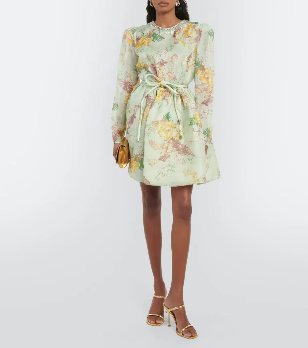 Zimmermann Matchmaker Tulip Mini Dress Mint Tropical Floral Size 8 - Image 1