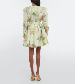 Zimmermann Matchmaker Tulip Mini Dress Mint Tropical Floral Size 8 for rent on The Volte - image 2