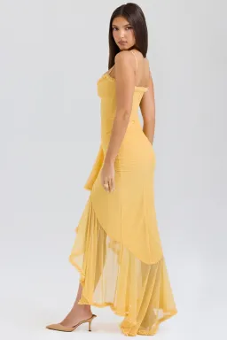 House Of CB Gabbi Ruffled Front Gown Apricot Size M / AU 10 for rent on The Volte - image 2