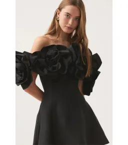 Aje Etta Mini Dress in Black Size AU 10 for rent on The Volte - image 2