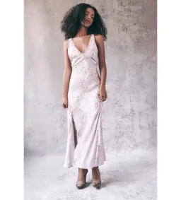 LoveShackFancy Kendall Silk Midi Dress Floral Size S/Au 8 for rent on The Volte - image 1