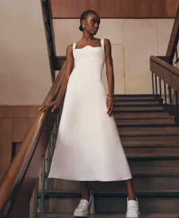 Leo Lin Odette Midi Dress White Size 8 for rent on The Volte - image 2
