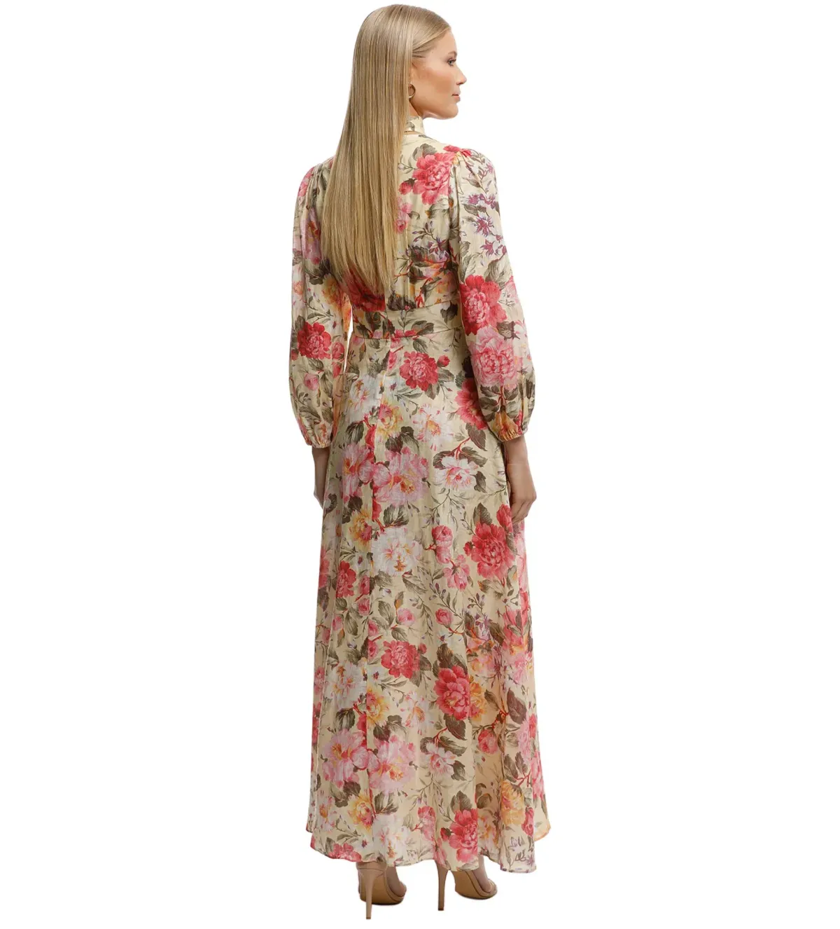 Zimmermann Honour Plunge Maxi Dress Lemon Floral Size 0/AU 8 - Image 3