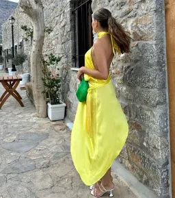 Mirae Paris Amos Sunrise Dress Jaune Yellow Size 8 for rent on The Volte - image 6