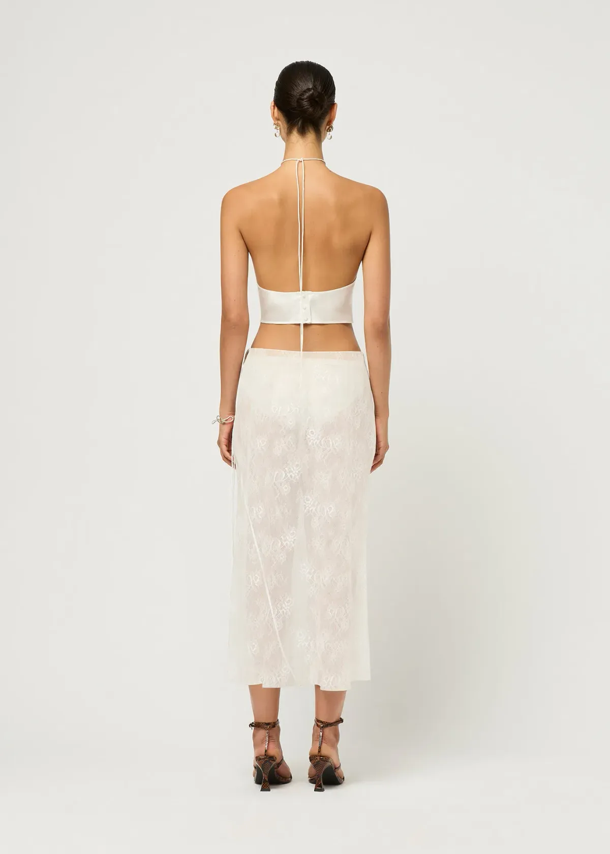 Maison Essentiele Lace Skirt in Optic White Size 8 - Image 2
