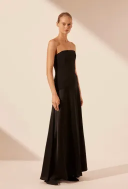 Shona Joy Adri Strapless Panelled Maxi Dress in Black Size 12 for rent on The Volte - image 2