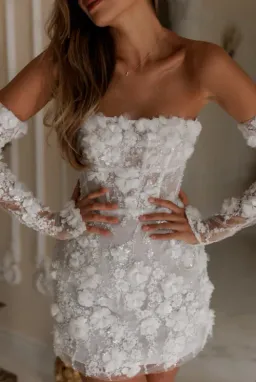Rosie Etienne Isabelle Mini Dress White Size AU 8  for rent on The Volte - image 2