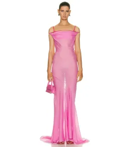 Jacquemus La Robe Draggiu Maxi Dress in Pink Size AU 12 for rent on The Volte - image 1