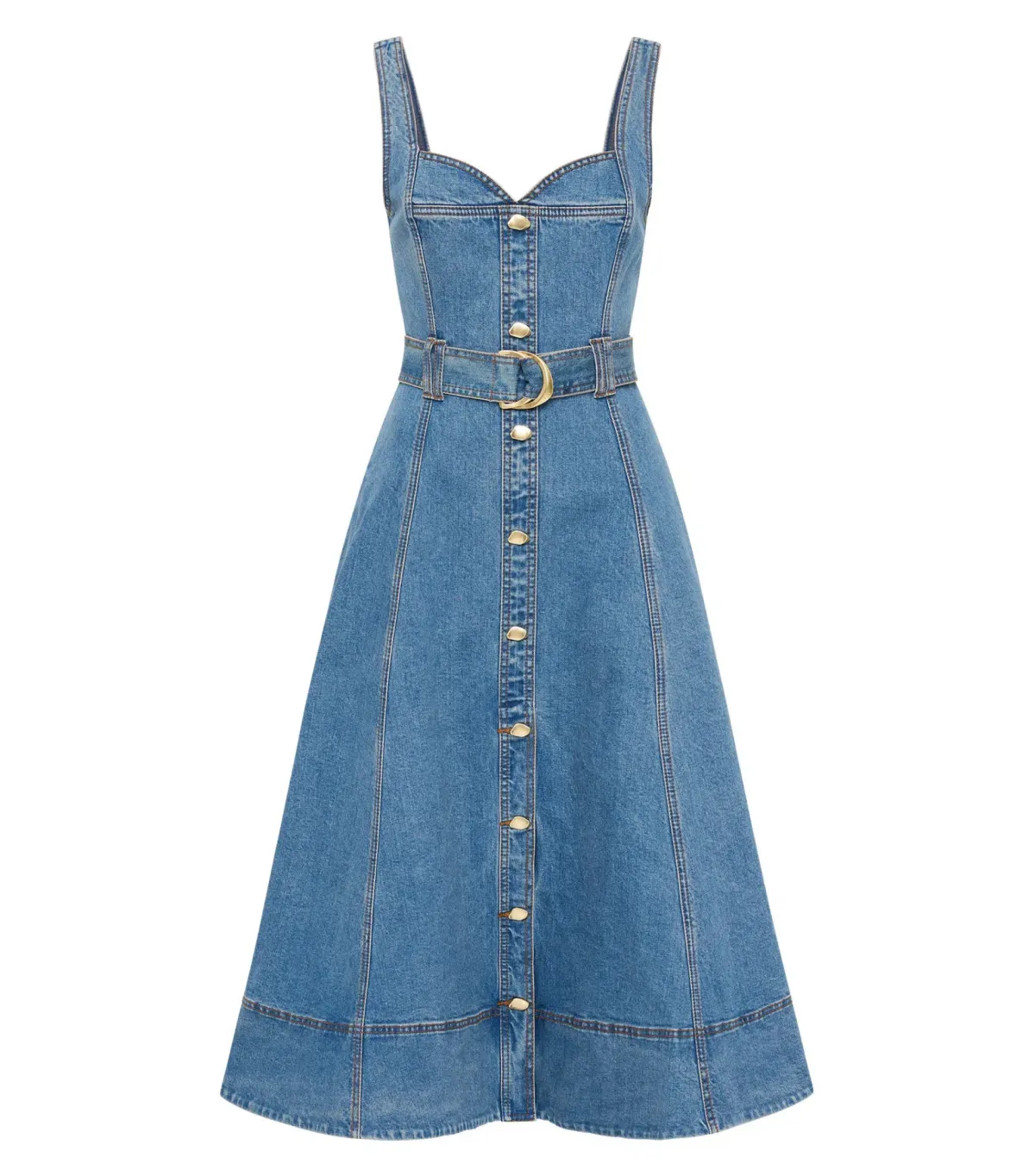 Aje Clay Denim Midi Dress in 90's Wash Size AU 10 - Image 4