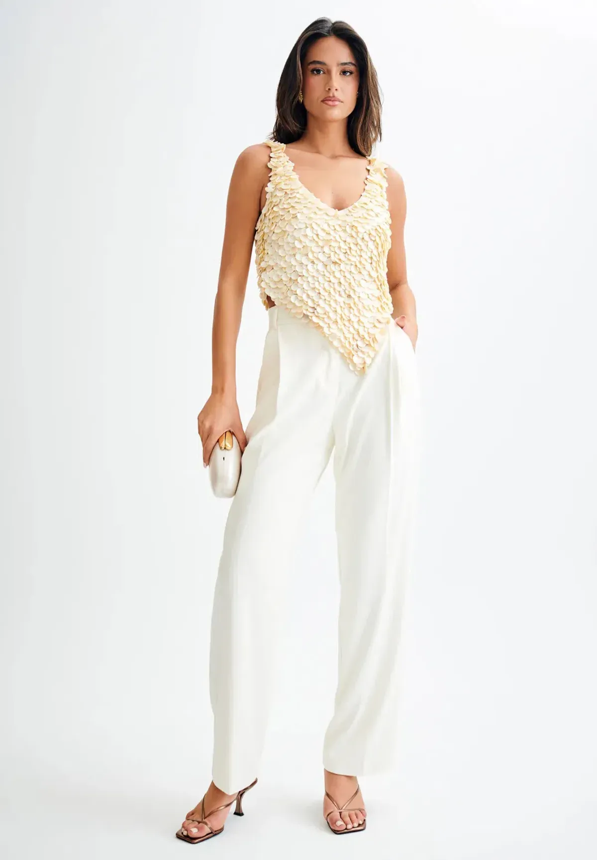 Meshki Willow Mother Of Pearl Halter Top Pearl Size M / AU 10 - Image 1