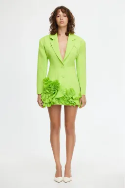 Acler Hampstead Blazer Mini Dress in French Lime Size 8  for rent on The Volte - image 1