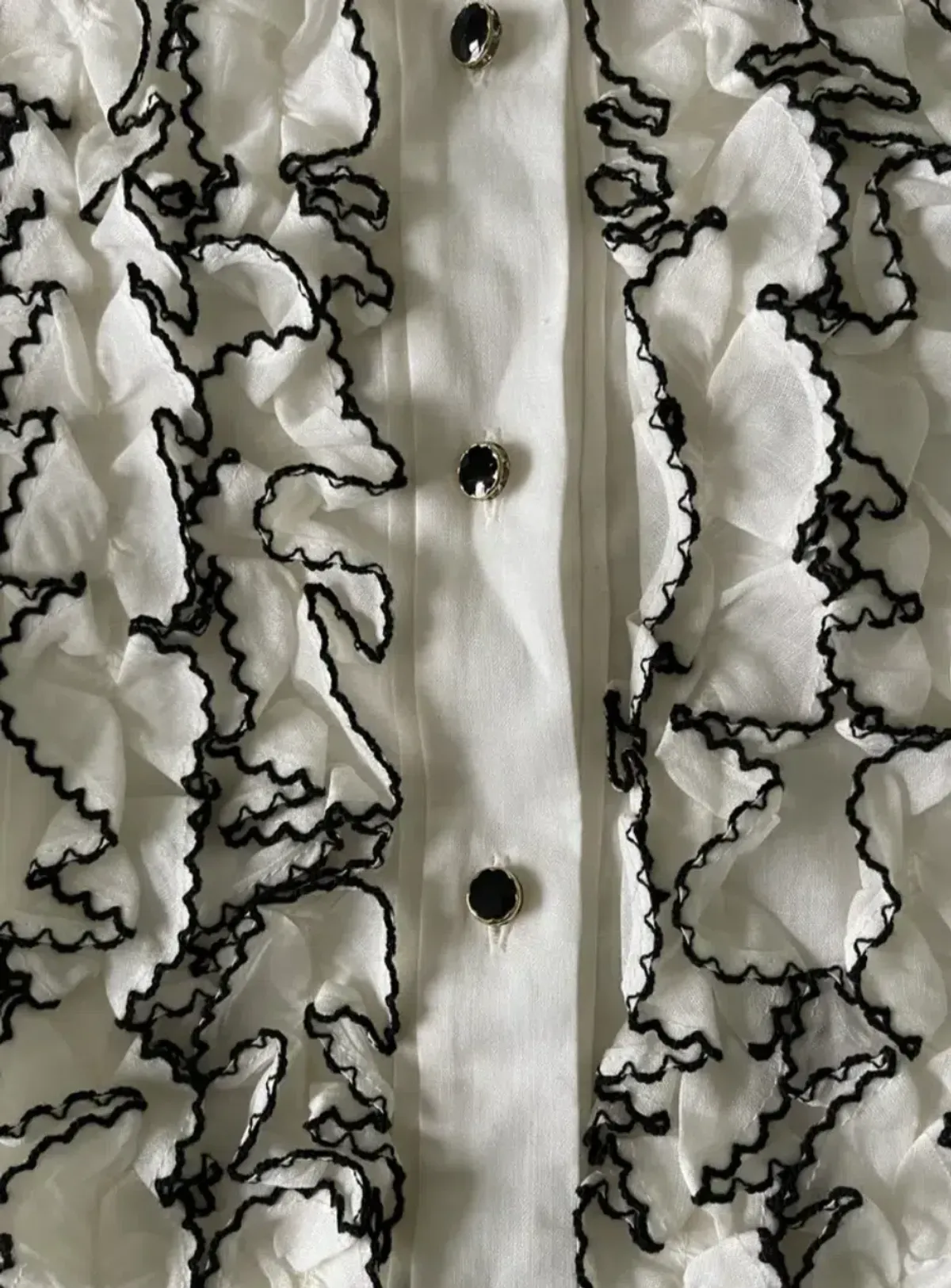 Zimmermann Long Sleeve Tuxedo Ruffle Blouse White Size 1 / AU 10 - Image 3