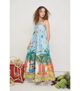 Alemais All Aboard Dress Blue Print Size AU 10 for rent on The Volte - image 2