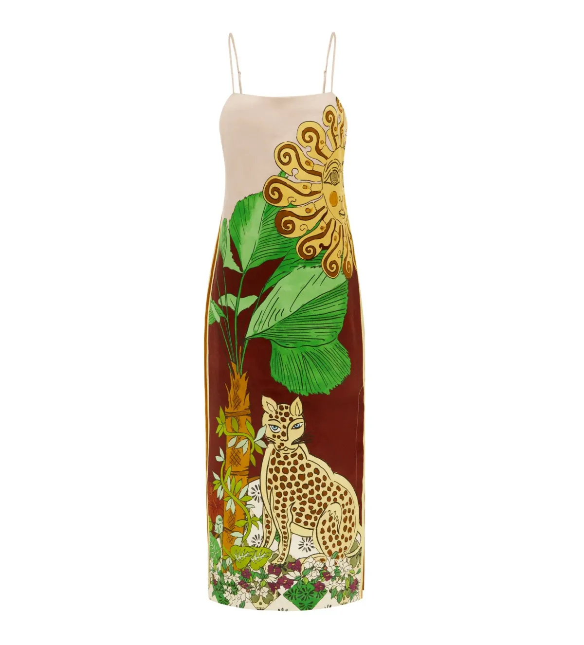 Alemais Tiger Slip Midi Dress Print Size AU 10 - Image 3