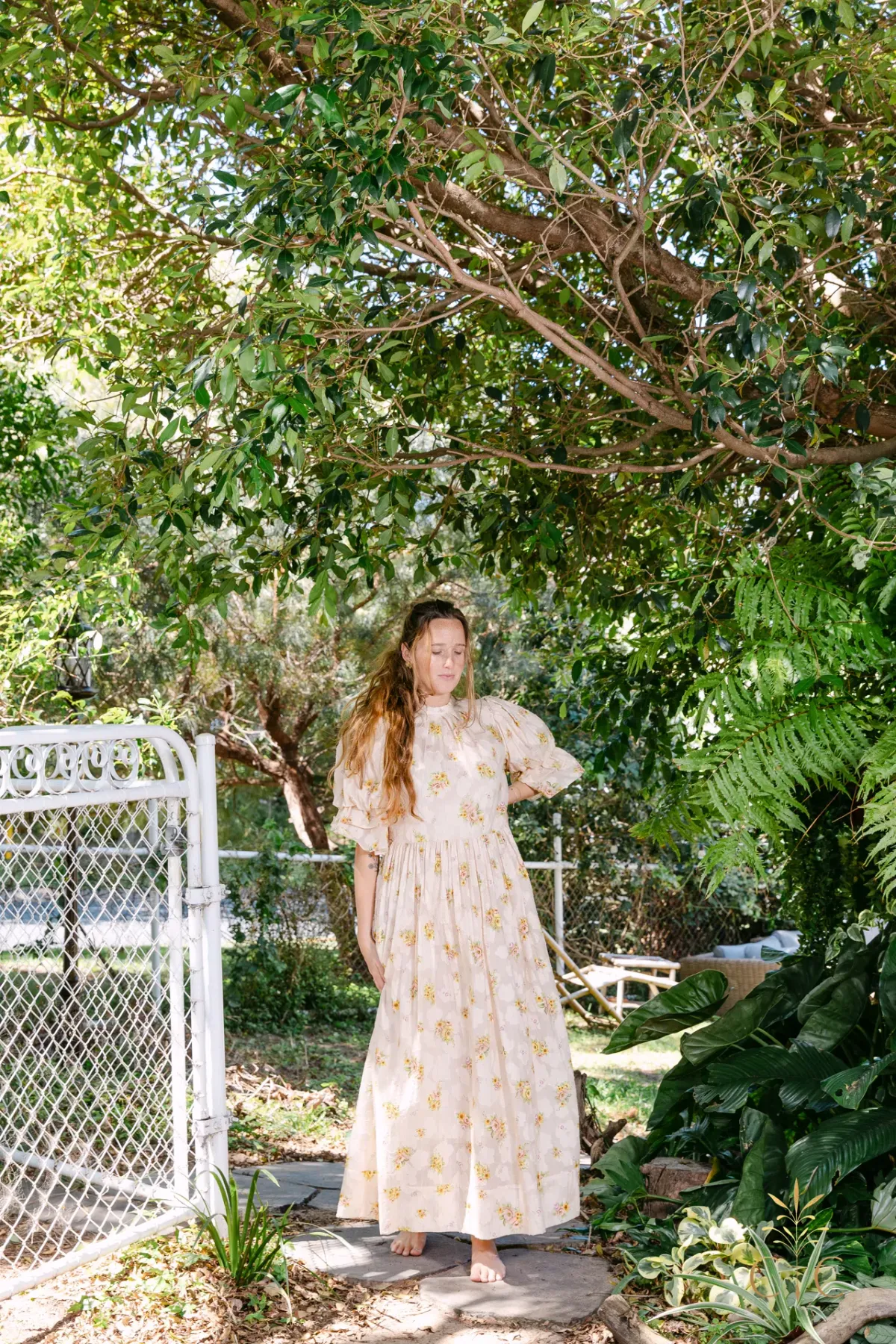 Alémais Clementine Puff Sleeve Midi Dress Size AU 12 - Image 2