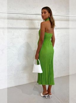 L'IDEE Soiree Halter Gown Green size 8  for rent on The Volte - image 2