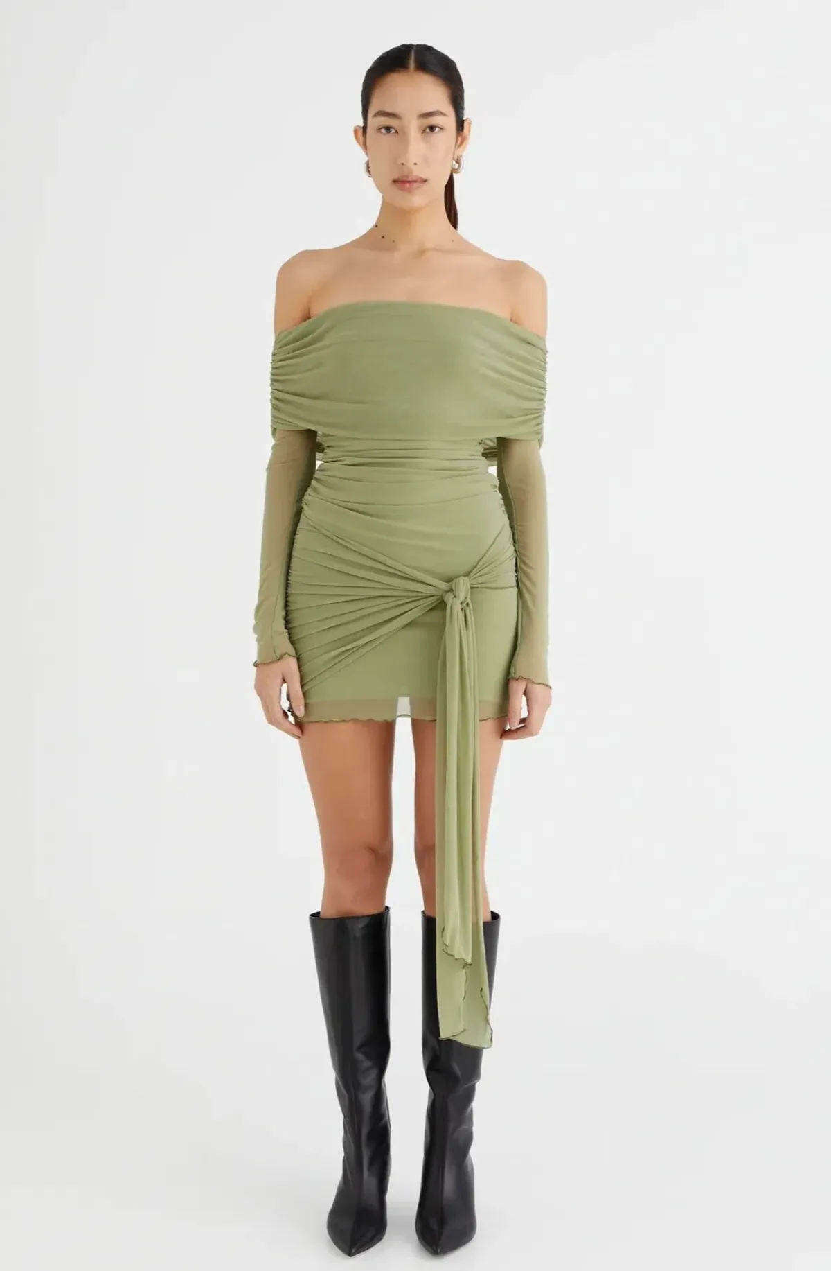 BENNI - Yasmin Mini Dress Pistachio Size 12 - Image 1