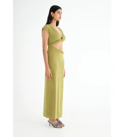 BENNI Henri Twist Maxi Dress in Chartreuse Size AU 10 for rent on The Volte - image 2