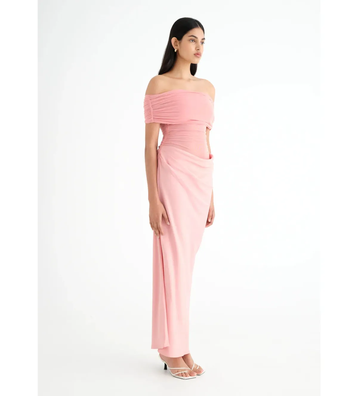 Benni Nico Off The Shoulder Nico Maxi Dress in Candy Floss Pink Size S / AU 8 - Image 2