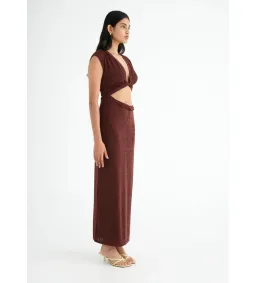 Benni Henri Twist Maxi Dress in Chocolate Size 8  for rent on The Volte - image 2