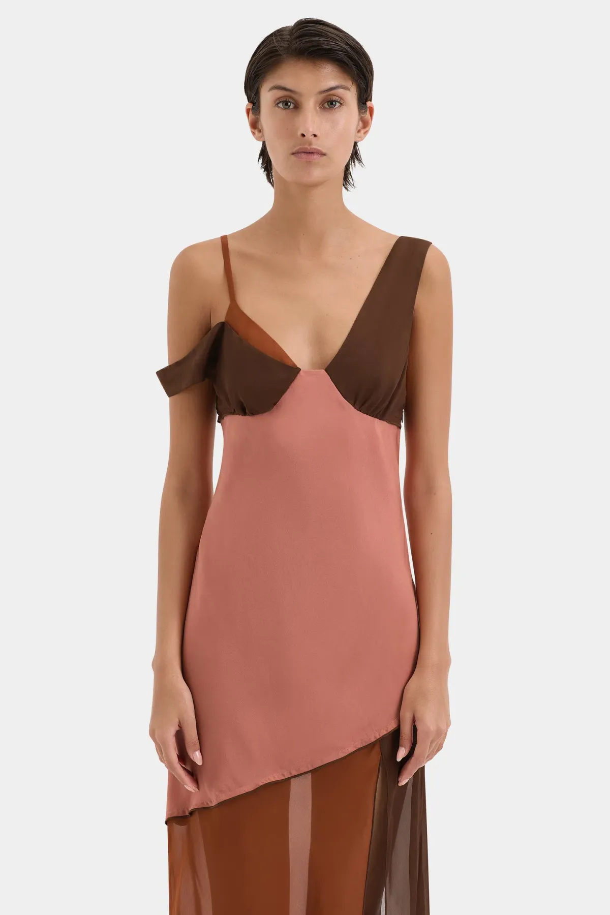 Sir the Label Halcyon Midi Dress Pink/Brown Almond Splice Size 6 - Image 2