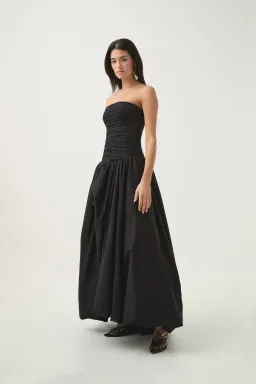Aje Violette Bubble Hem Maxi Dress Black Size 10 for rent on The Volte - image 1