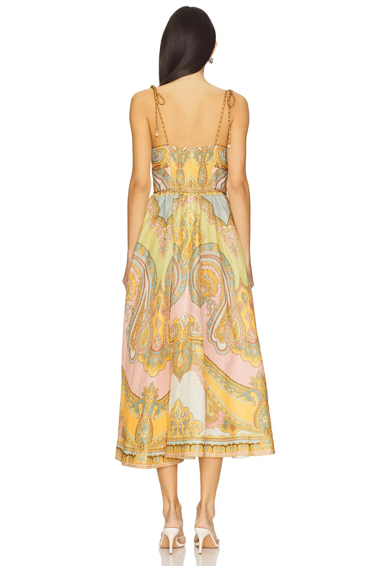 Zimmermann Maxine Picnic Midi Dress Gold Paisley Size 3 / AU 14  - Image 3