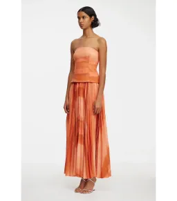 Acler Brayswick Midi Dress Melon Watercolor Size AU 8 for rent on The Volte - image 2
