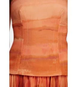 Acler Brayswick Midi Dress Melon Watercolor Size AU 8 for rent on The Volte - image 4