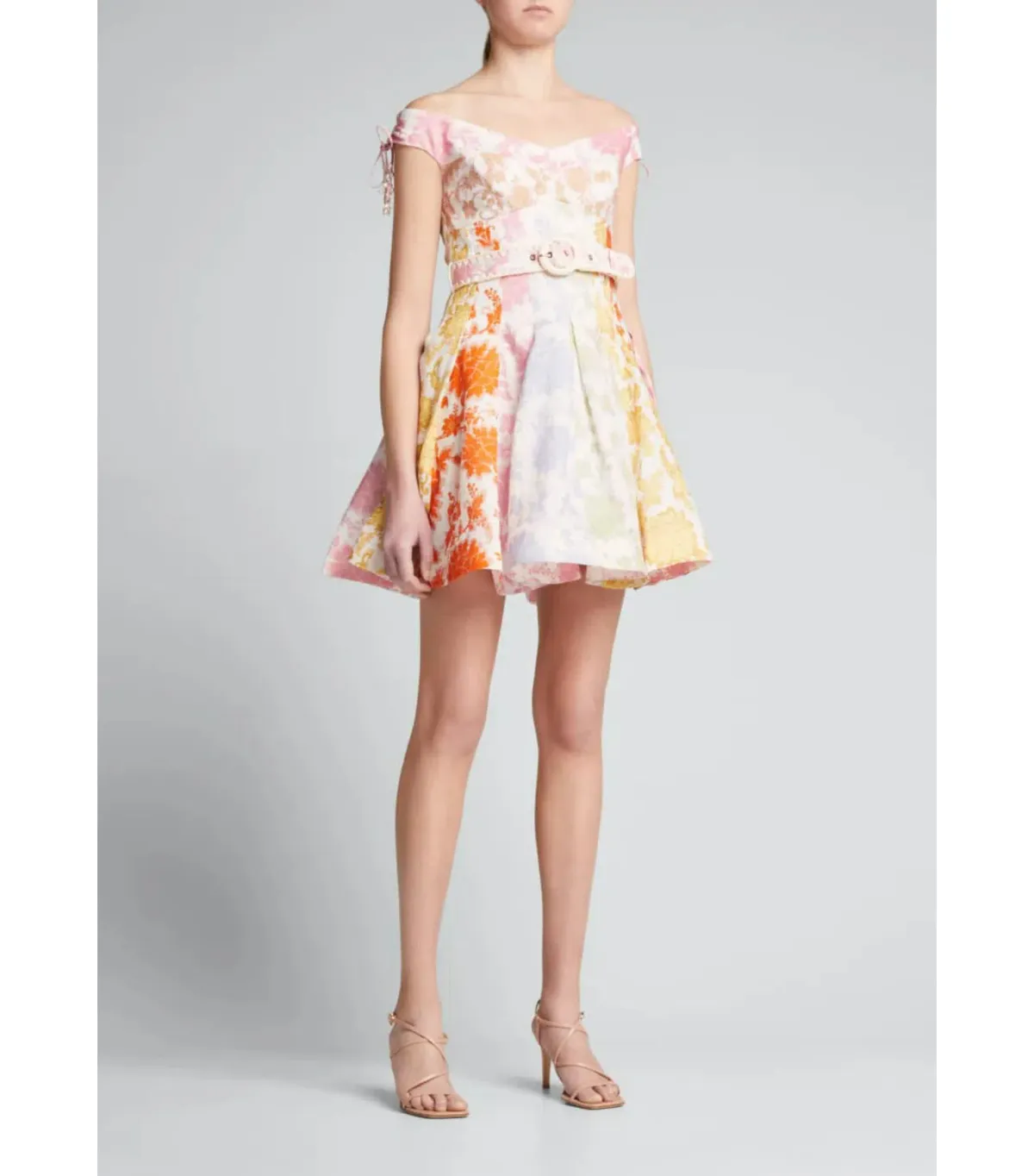 Zimmermann Postcard Spliced Mini Dress in Tonal Floral Size 0 / AU 8 - Image 1