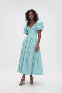 Aje Gabrielle Plunge Midi Dress Spearmint Blue Size AU 10 for rent on The Volte - image 1
