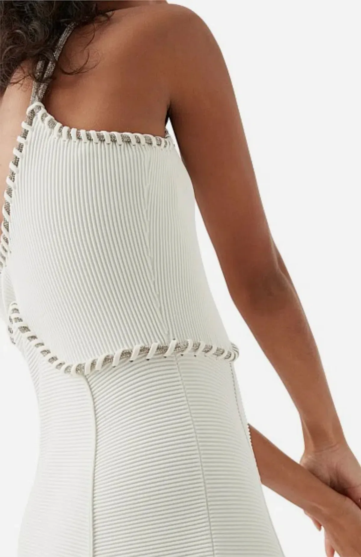 Aje Carve Abstract Knit Dress - White - Size S - Image 3