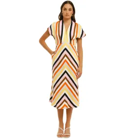 Rebecca Vallance Franklin SS Midi Dress Multi Size 8 for rent on The Volte - image 1