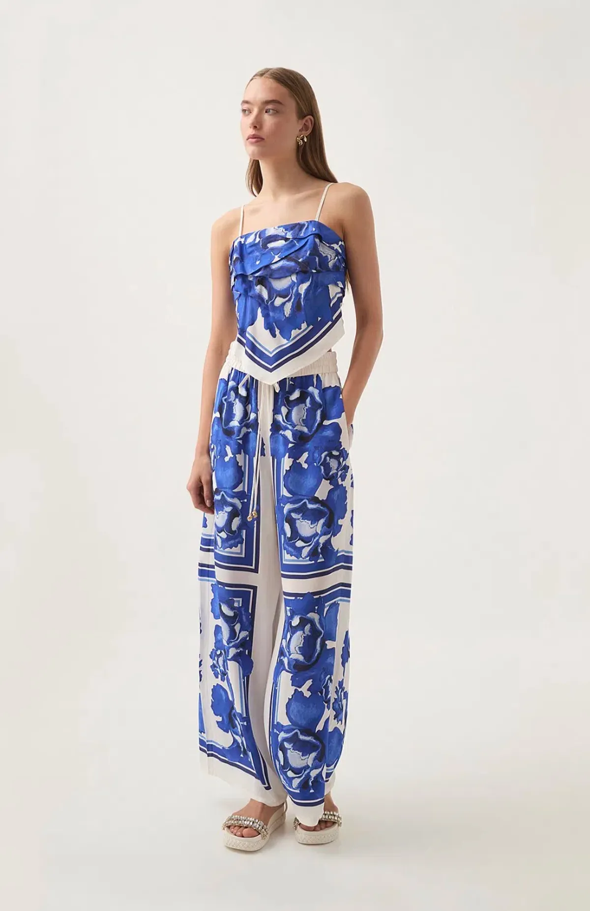 AJE Atomic Scarf Top and Silk Pant Set Size 8 - Image 1