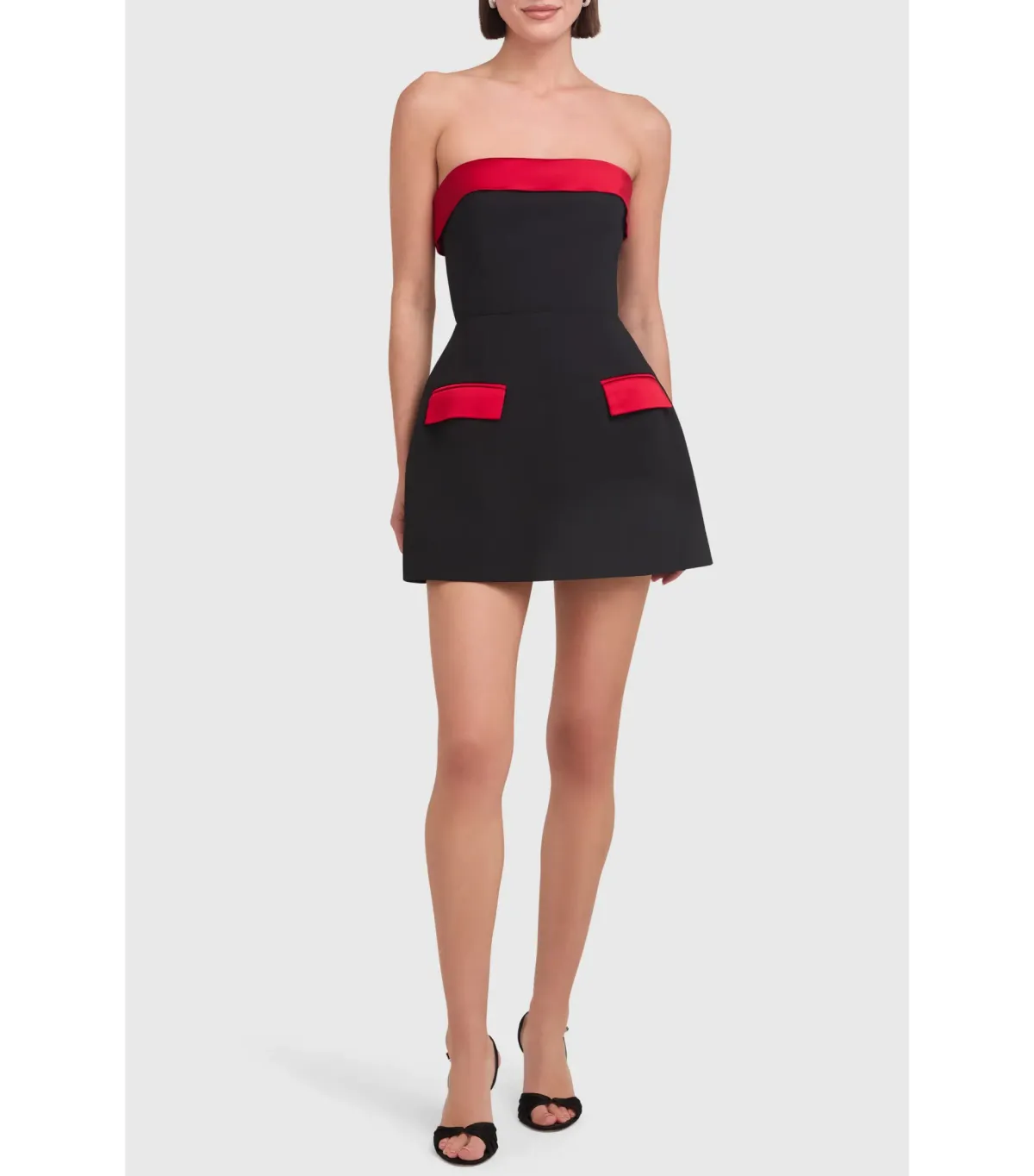 Amanda Uprichard Lucienne Skort Romper in Black/Ruby Capri Size S / AU 8 - Image 1