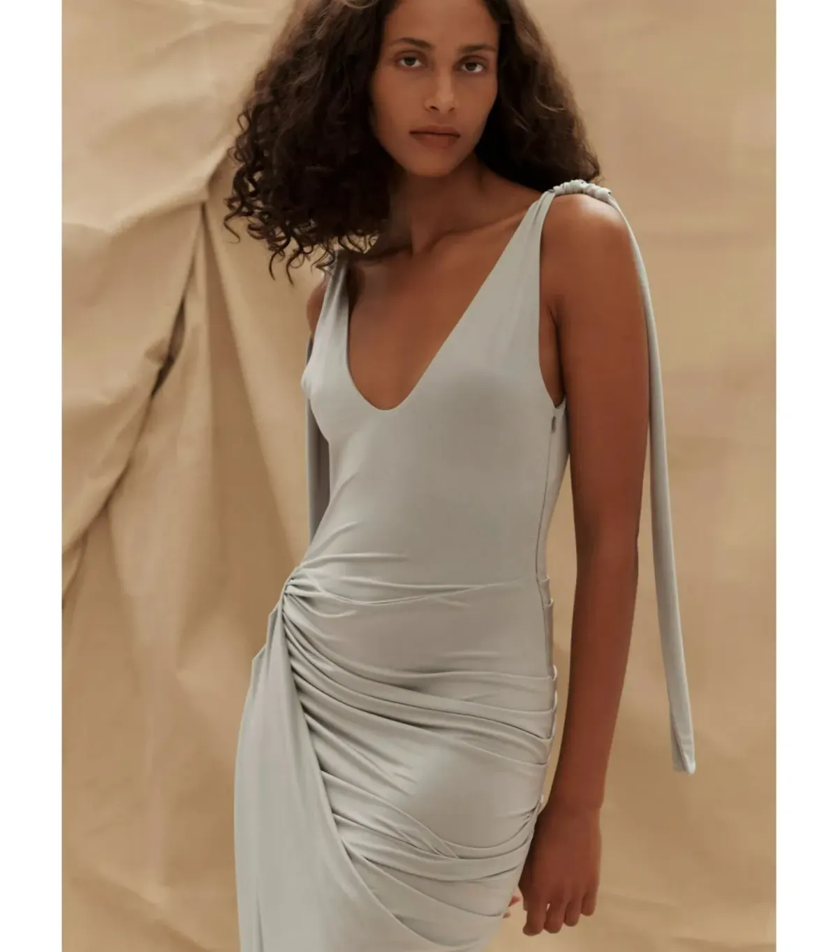 Paris Georgia Ballerina Draped Dress Cloud Grey Size S / AU 8  - Image 2
