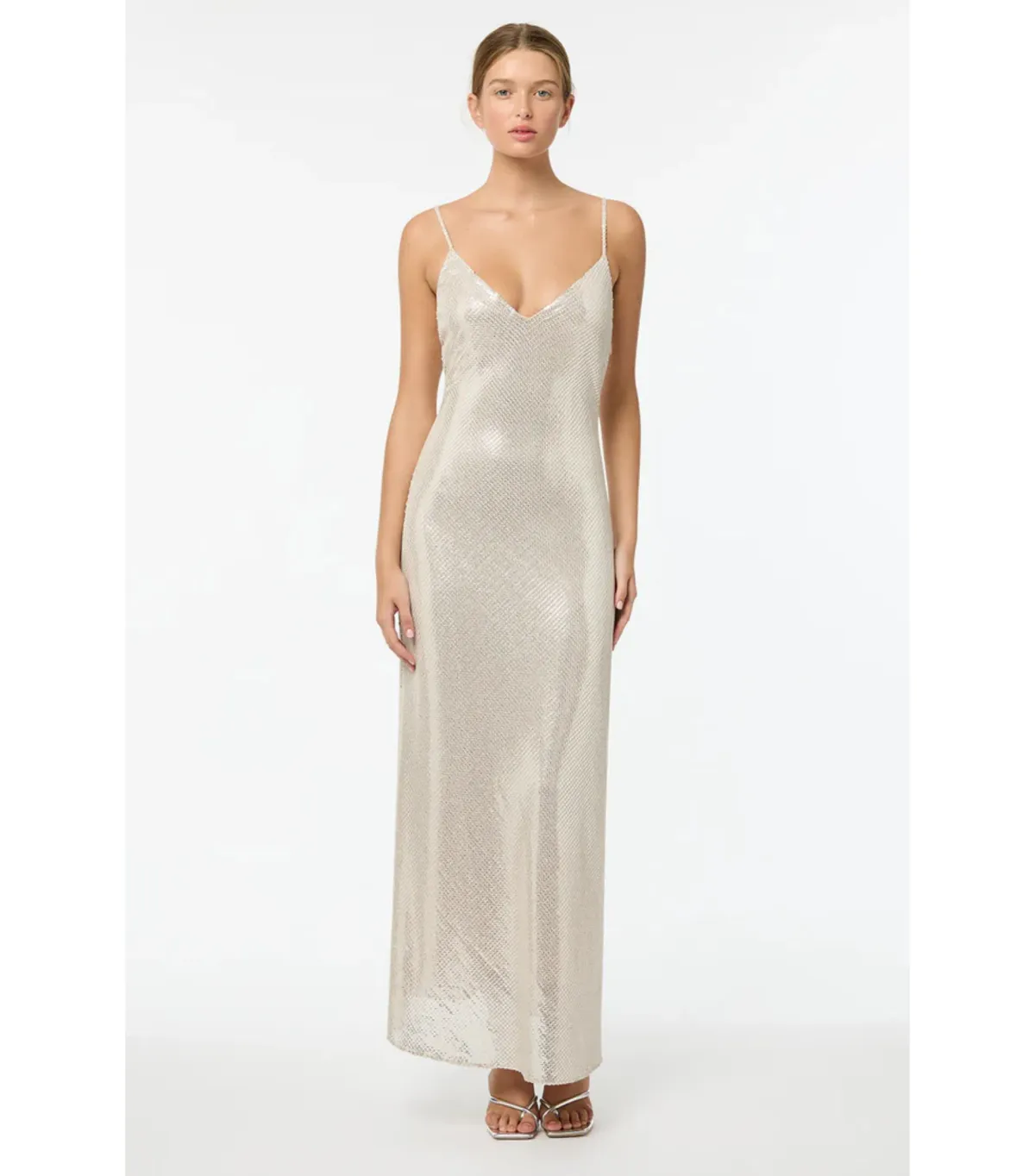Manning Cartell High Voltage Slip Dress Nude Silver Size AU 8 - Image 1