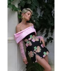 Eliya The Label Kyros Mini Dress Black Floral Size AU 10 for rent on The Volte - image 6