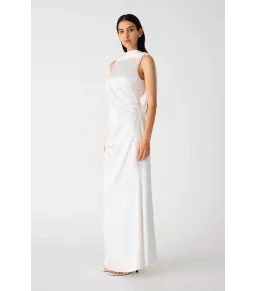 Misha Ketina Gloss Satin Gown Ivory Size 8/S for rent on The Volte - image 3